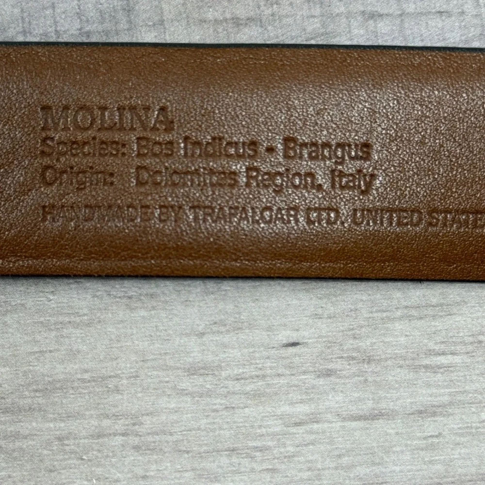 Trafalgar Molina Men Belt Lizard Embossed Italy Old Money Preppy Formal Textured